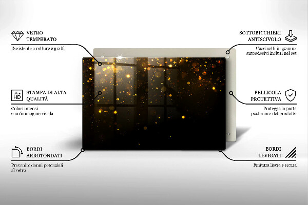 Protector placa inducción Brillo dorado