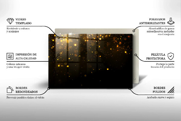 Protector placa inducción Brillo dorado