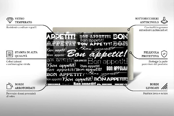 Cubre vitrocerámica Subtítulos de cocina bon appetit