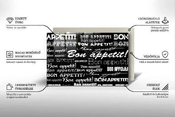 Cubre vitrocerámica Subtítulos de cocina bon appetit