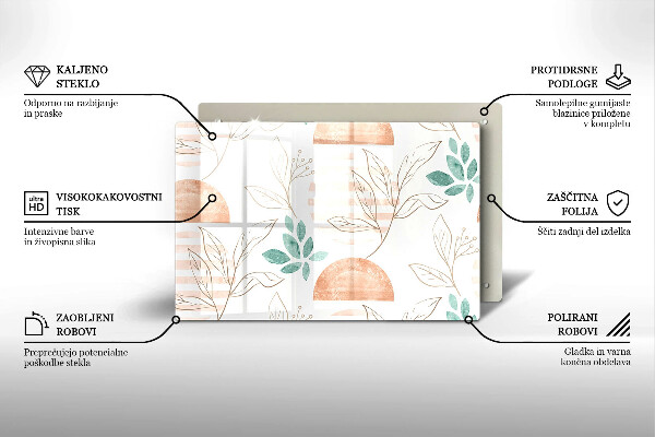 Cubre vitrocerámica Patrón de hojas boho