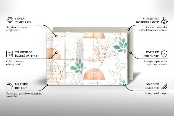 Cubre vitrocerámica Patrón de hojas boho