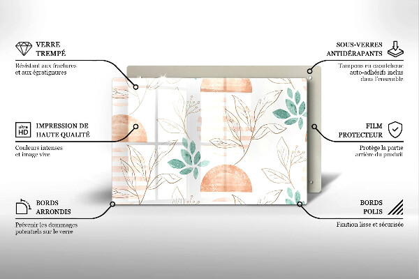 Cubre vitrocerámica Patrón de hojas boho