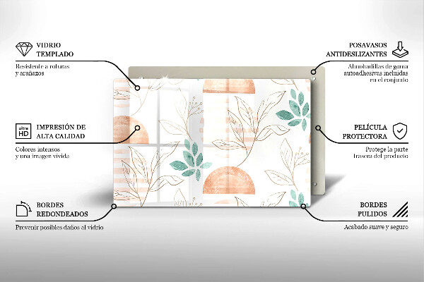 Cubre vitrocerámica Patrón de hojas boho