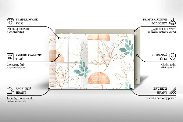 Cubre vitrocerámica Patrón de hojas boho