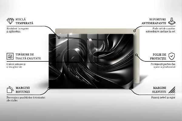 Cubre encimera Masa negra abstracta