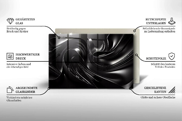 Cubre encimera Masa negra abstracta