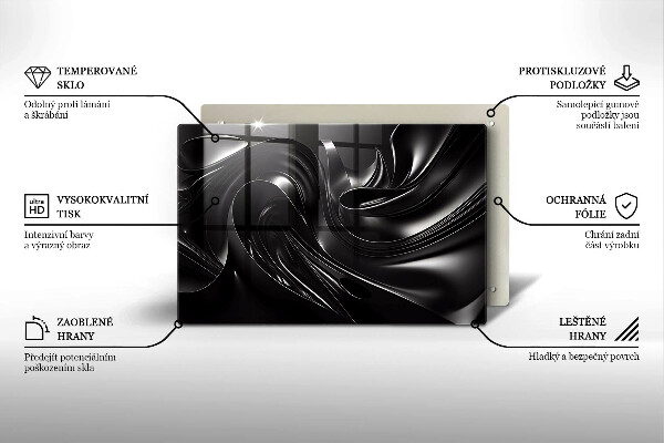 Cubre encimera Masa negra abstracta