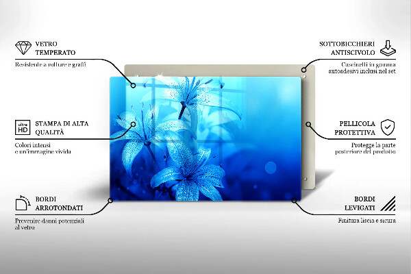 Cubre encimera Flores azules