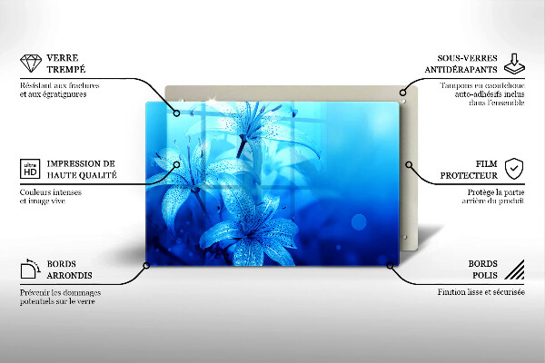 Cubre encimera Flores azules