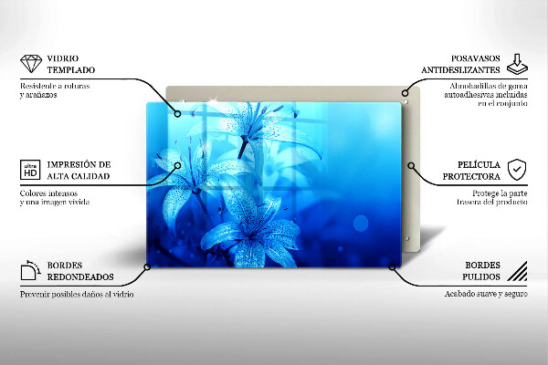 Cubre encimera Flores azules