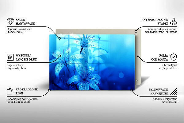 Cubre encimera Flores azules