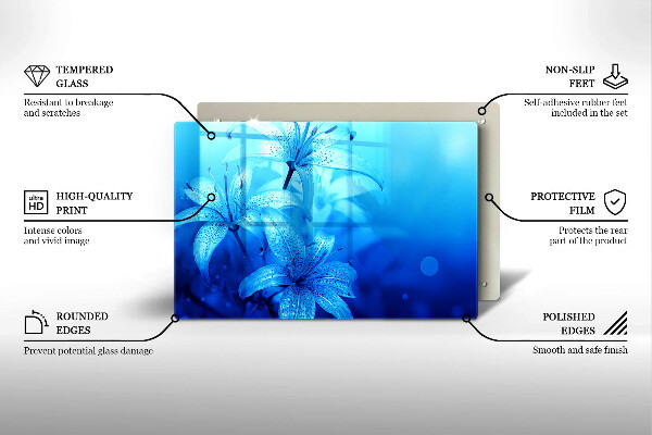 Cubre encimera Flores azules