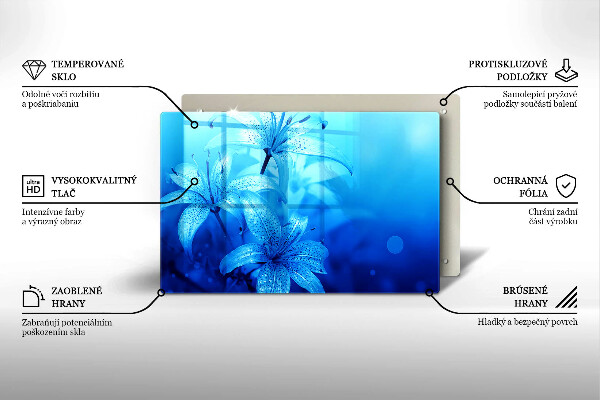 Cubre encimera Flores azules