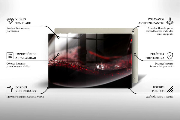 Cubre encimera Vino tinto en una copa