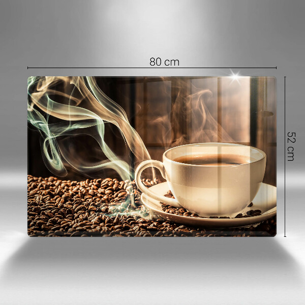 Cubre encimera Taza y granos de café