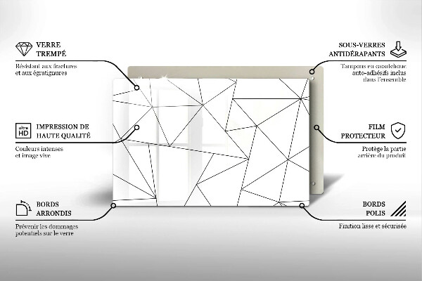 Cubre encimera Triángulos blancos