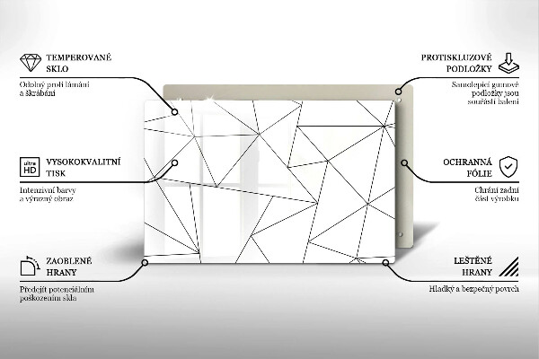 Cubre encimera Triángulos blancos