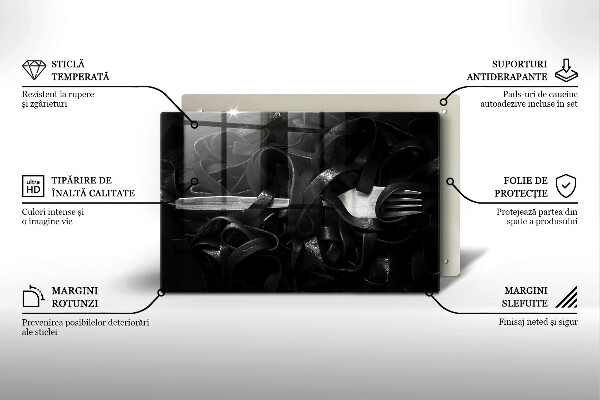 Cubre encimera Pasta negra de tallarines