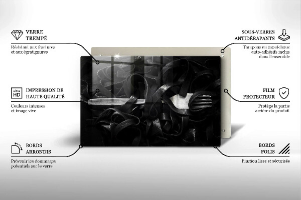 Cubre encimera Pasta negra de tallarines