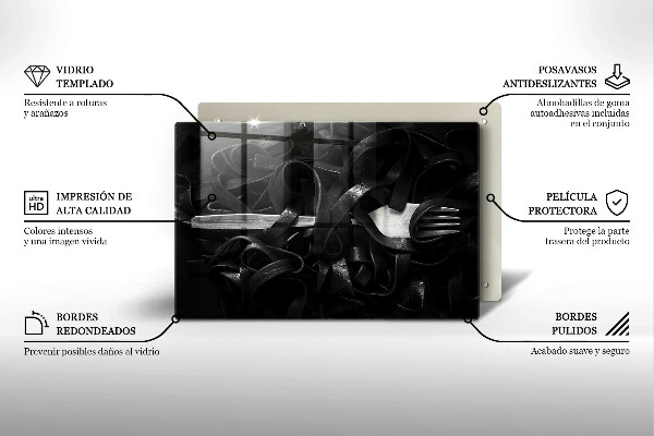 Cubre encimera Pasta negra de tallarines