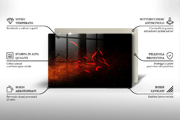 Cubre vitrocerámica Pimientos picantes