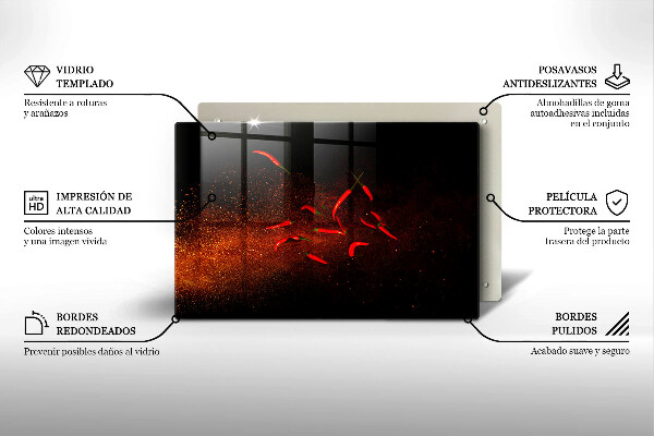 Cubre vitrocerámica Pimientos picantes