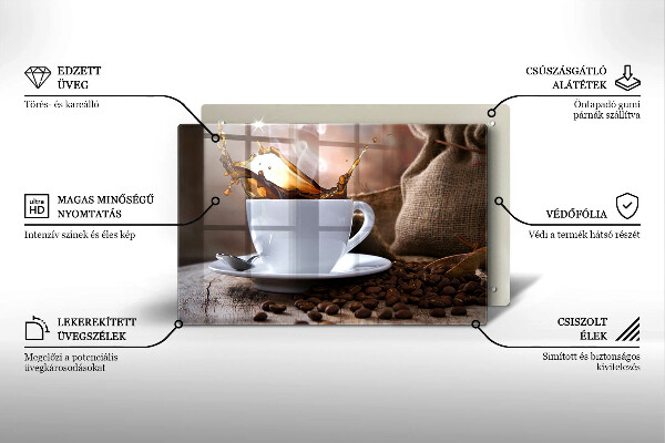 Cubre vitrocerámica Taza y granos de café