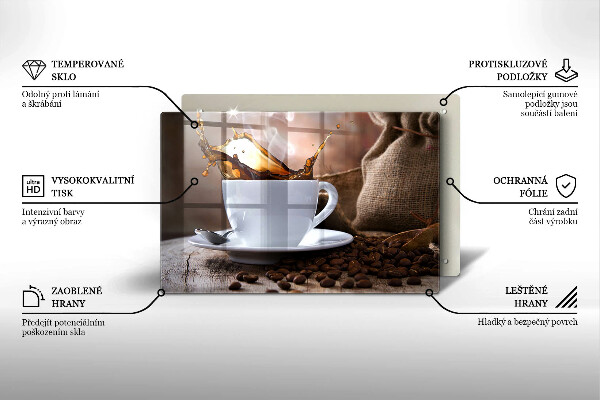 Cubre vitrocerámica Taza y granos de café