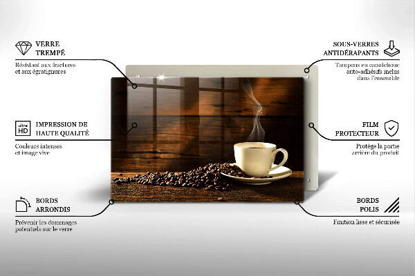 Cubre vitrocerámica Taza de café de madera