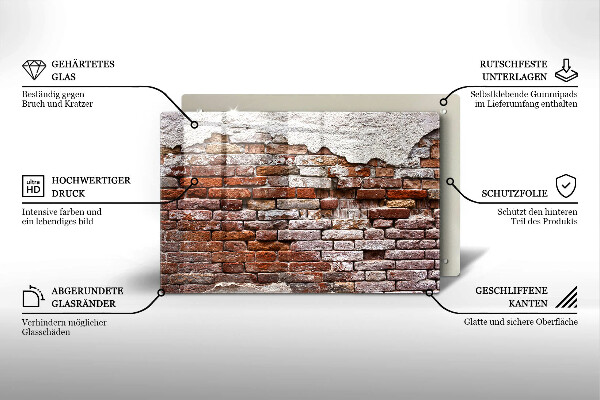 Cubre vitrocerámica Viejo muro de ladrillo y hormigón