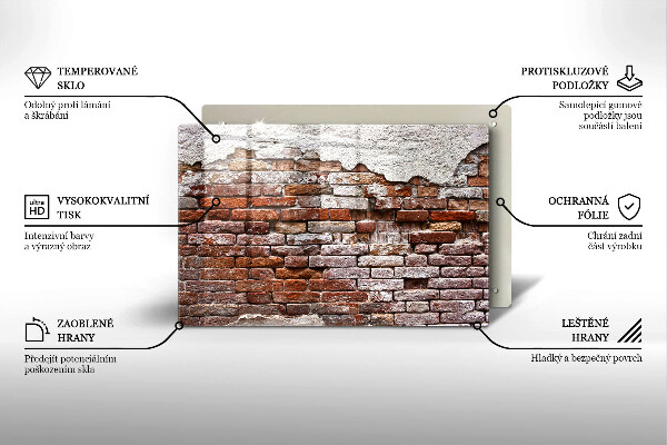 Cubre vitrocerámica Viejo muro de ladrillo y hormigón