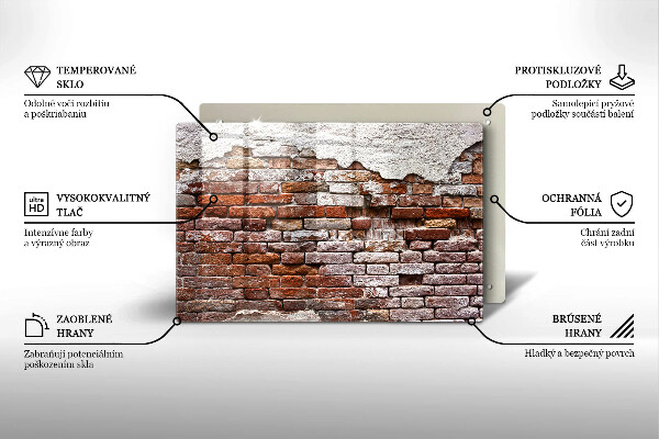 Cubre vitrocerámica Viejo muro de ladrillo y hormigón