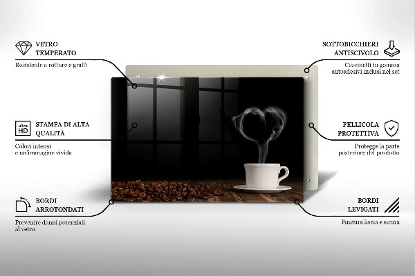 Cubre vitrocerámica Corazón de taza de café
