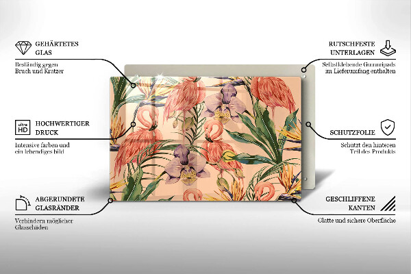 Protector placa inducción Ilustración de flamencos