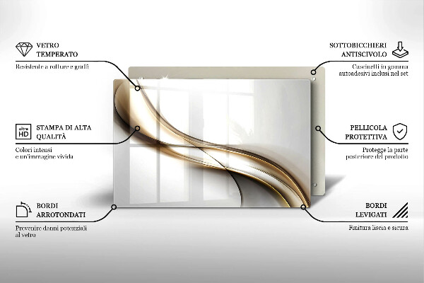 Cubre vitrocerámica Abstracción de líneas suaves