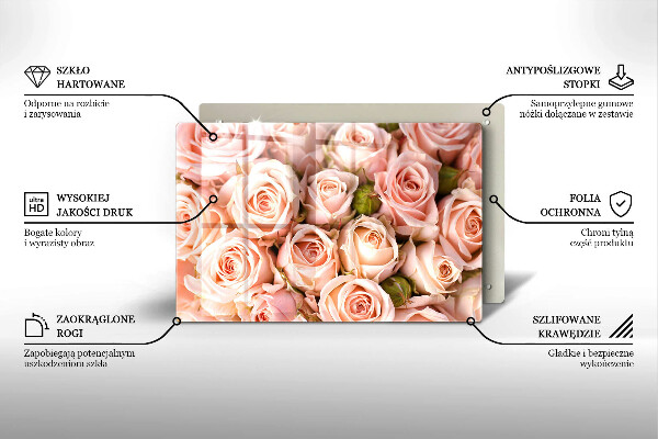 Cubre vitrocerámica Ramo de rosas delicadas