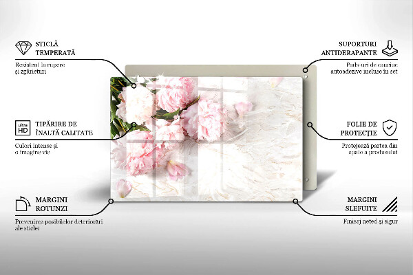 Cubre vitrocerámica Flores rosas delicadas