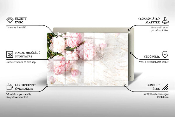 Cubre vitrocerámica Flores rosas delicadas