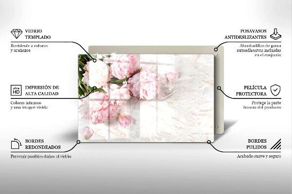 Cubre vitrocerámica Flores rosas delicadas