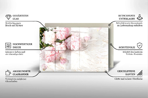 Cubre vitrocerámica Flores rosas delicadas