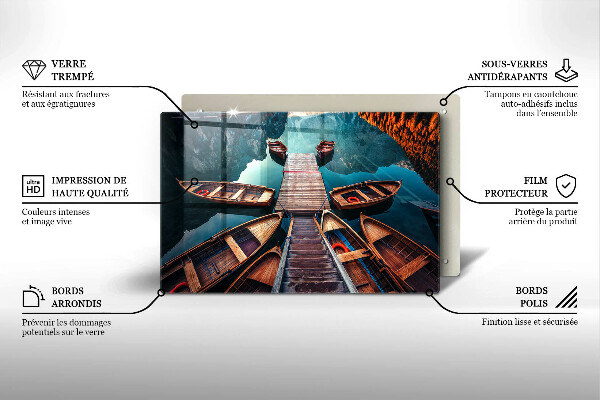 Cubre vitrocerámica Barcos en el lago