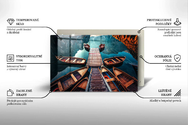 Cubre vitrocerámica Barcos en el lago