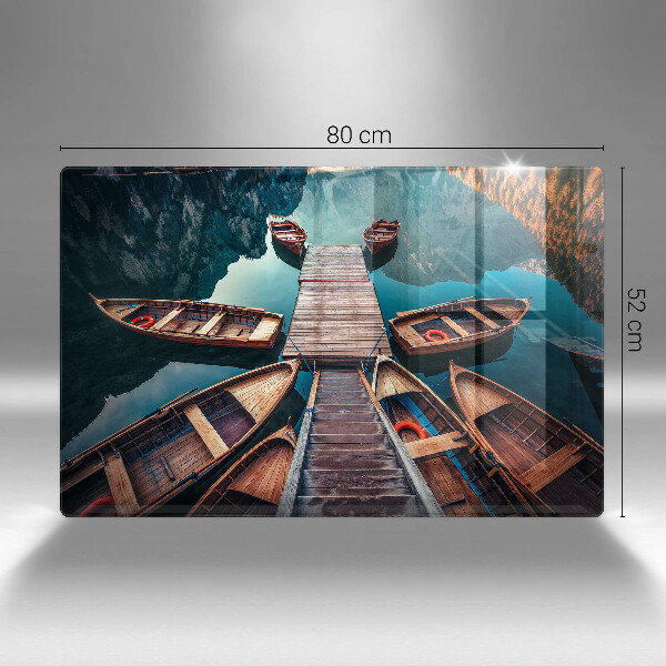 Cubre vitrocerámica Barcos en el lago