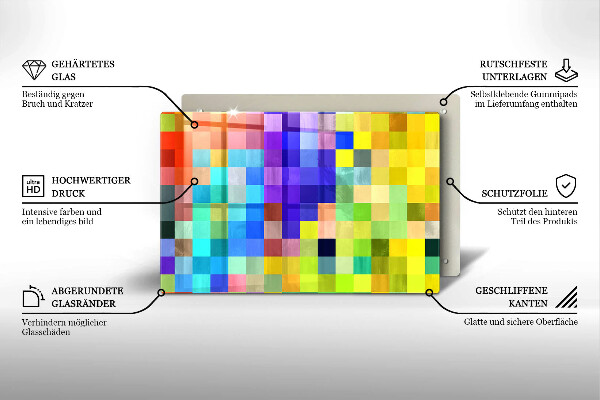 Cubre vitrocerámica Cuadrados de píxeles de colores