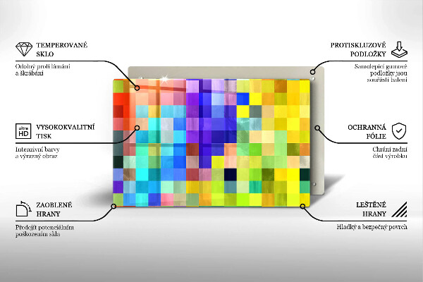 Cubre vitrocerámica Cuadrados de píxeles de colores