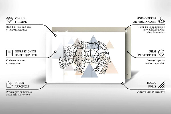 Cubre vitrocerámica Rinoceronte de arte lineal