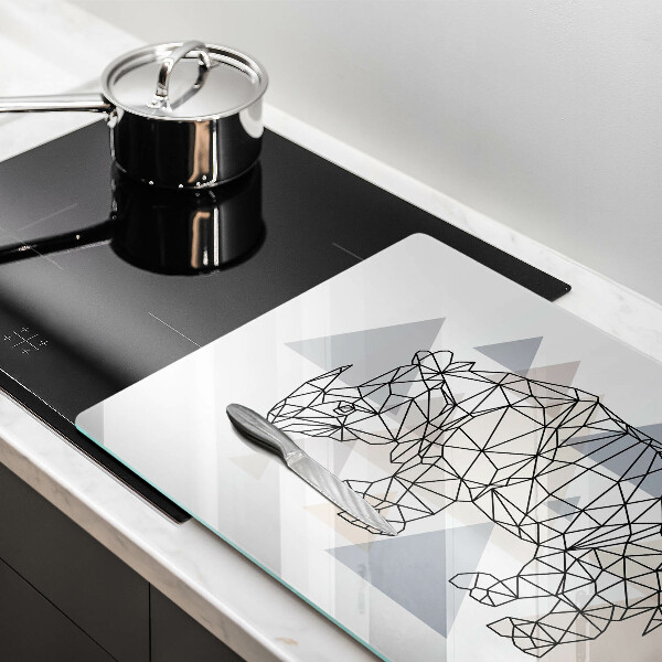 Cubre vitrocerámica Rinoceronte de arte lineal