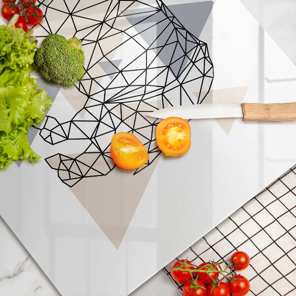 Cubre vitrocerámica Rinoceronte de arte lineal