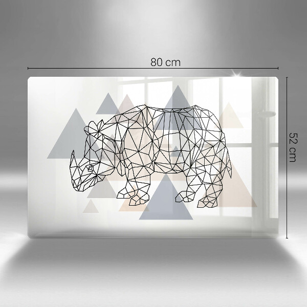 Cubre vitrocerámica Rinoceronte de arte lineal